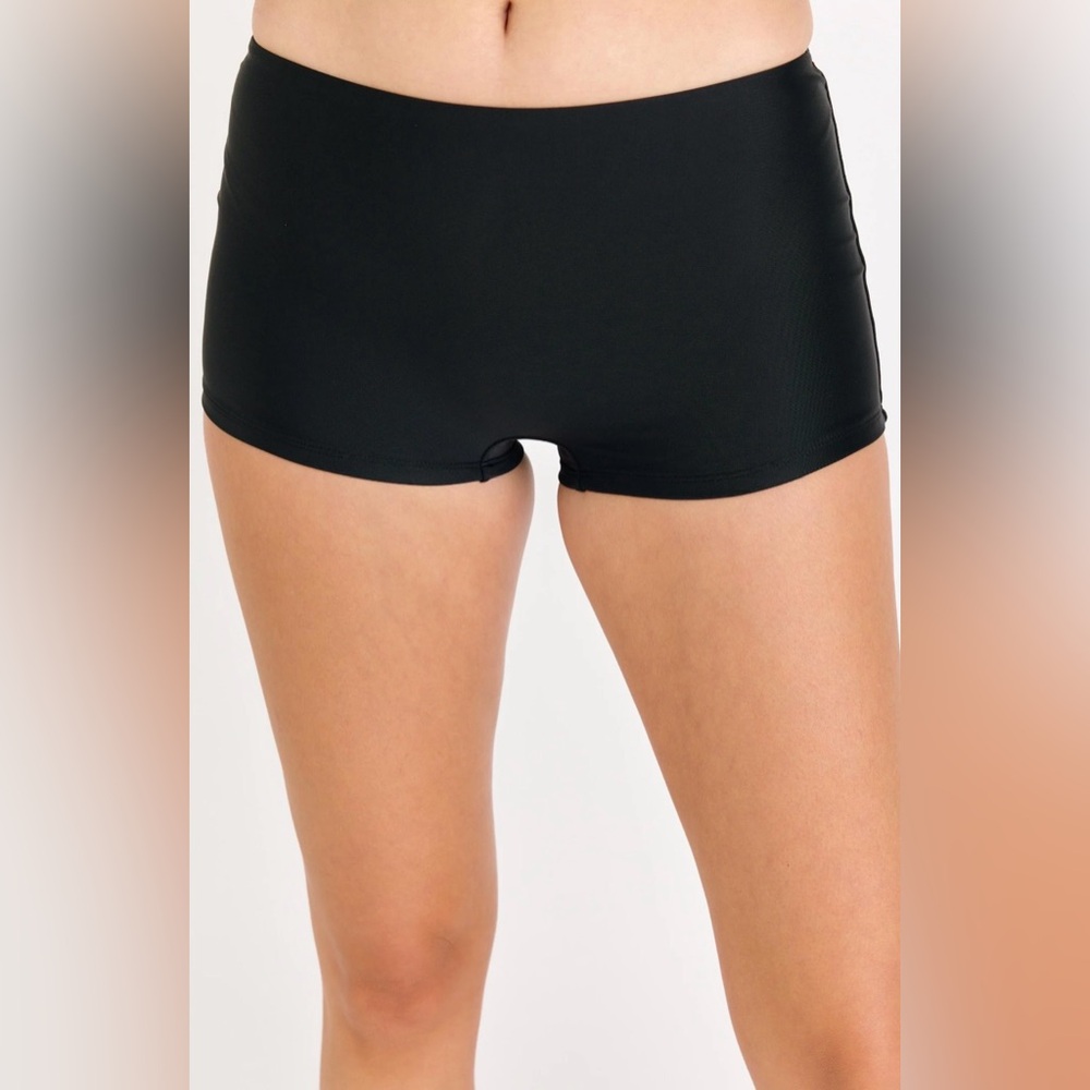 Calypsa Black Boyshort Swim Bottoms‎ Women's Size L Modest Swim